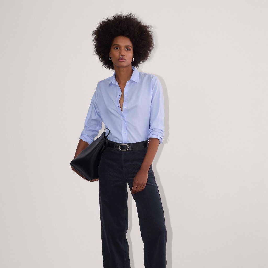 Everlane Women's Sailor Pant In Corduroy In Navy, Size 2
